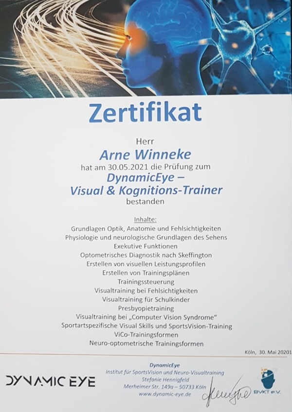 Visualtrainer Zertifikat